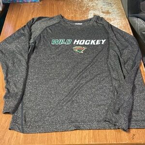 Reebok Wild Hockey Charcoal Long Sleeve Tee